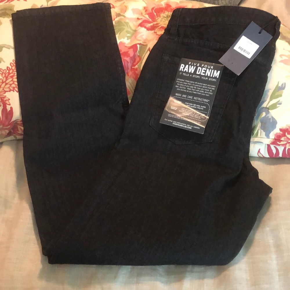 FIVE FOUR RAW DENIM sz 36” Oliver Stretch $50 NEW with tags